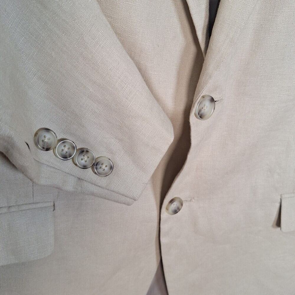 Pronto Uomo Platinum Linen Blazer Sport Jacket Double Vent 2 Button Men Size 46R - Picture 3 of 9